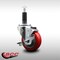 Service Caster 3.5'' SS Red Poly Swivel 1'' Expanding Stem Caster with Brake SCC-SSEX20S3514-PPUB-RED-TLB-1 - alternate 2